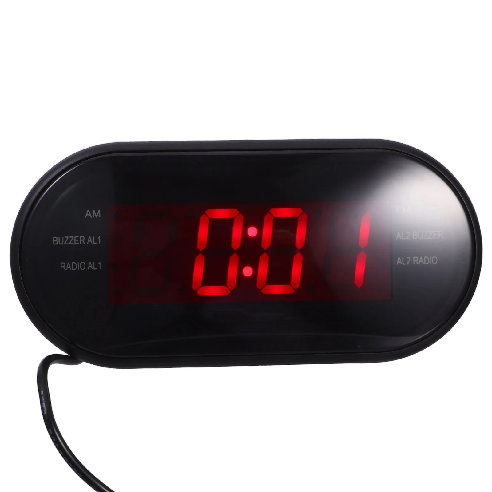 

Digital Alarm Clock Radio Red Am Curved Large Display Projection Dual Alarm Snooze Sleep Timer Night Light