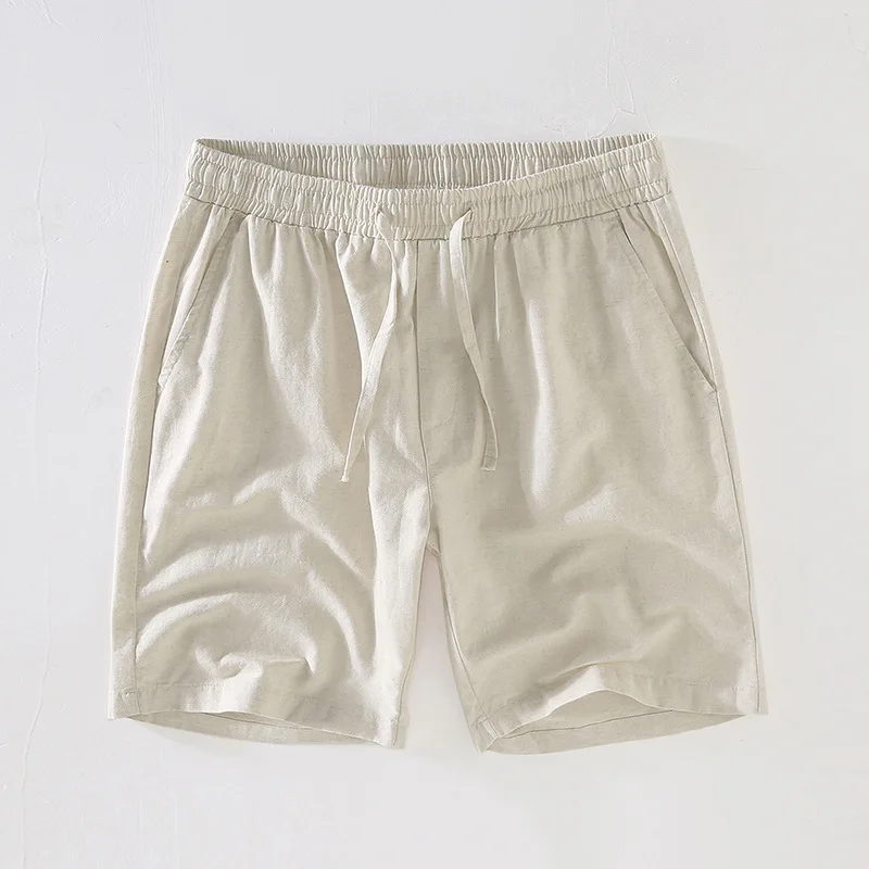 

2026 Men Summer Cotton Linen Shorts Loose Straight Short Pants Casual Breathable Retro Shorts for Men Daily Outdoor High Quality