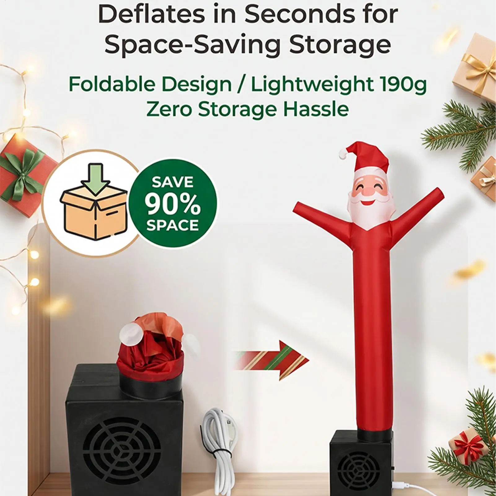 Inflatable Dancer Decorations Tabletop Air Blow Dancing Figurine Christmas Tube for Home Office Living Room