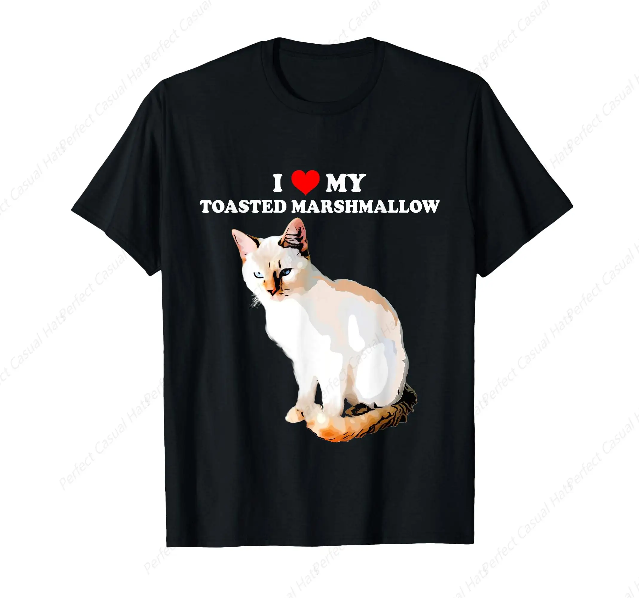 Funny I Love My Toasted Marshmallow Flame Point Siamese Cat Kitten T-Shirt Casual O-Neck Printed  High Quality Tees