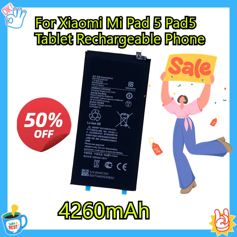 

High-Performance Replacement Battery 4260mAh BN4E Replacement Battery For Xiaomi Mi Pad 5 Pad5 Tablet Rechargeable Phone