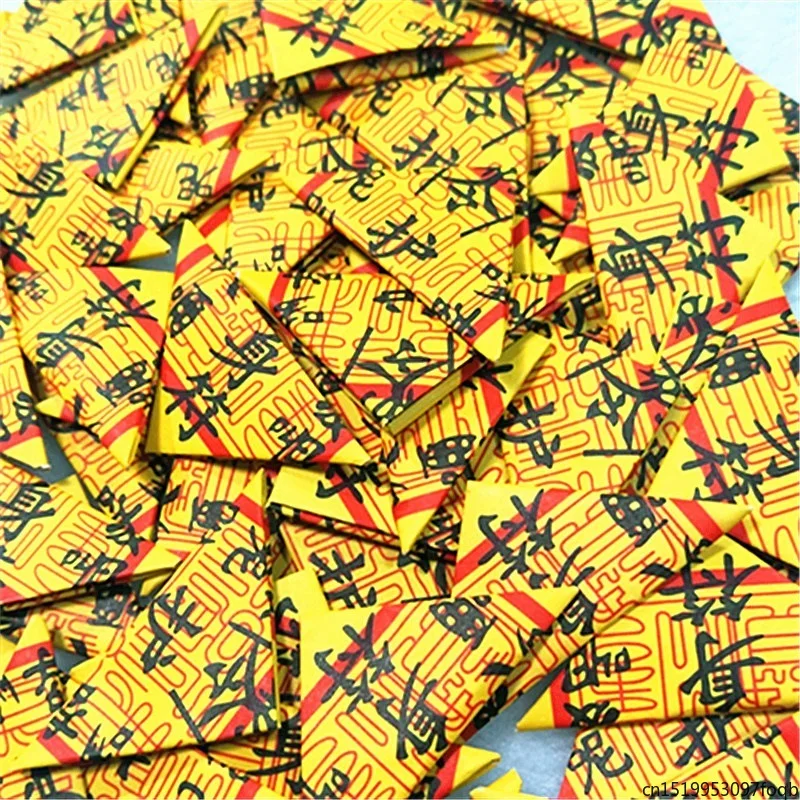 50pcs Feng Shui Pray For Peace Buddhist Amulet Home Decoration Accessories Religious Paper Plastic Periapt Folk Apotropaic Art - view 6