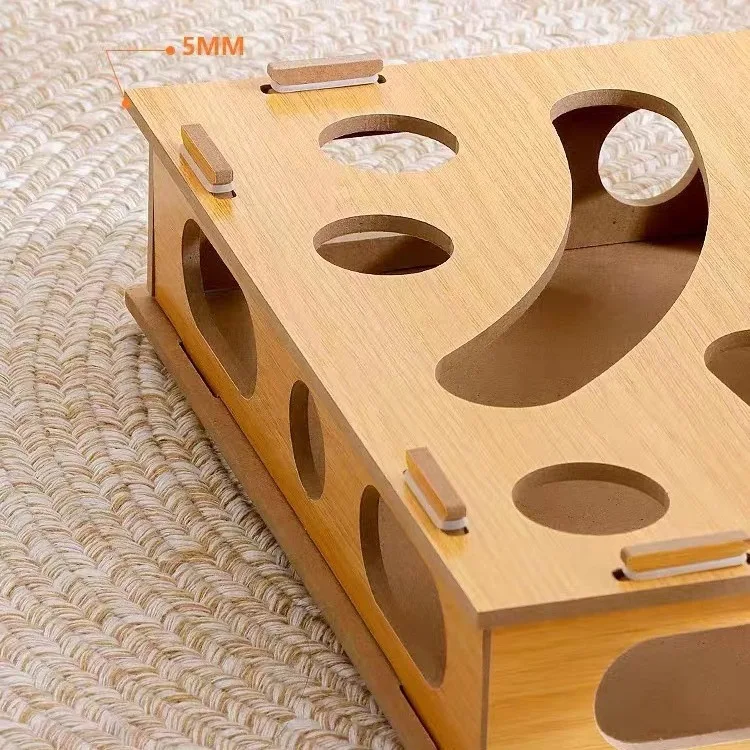 Jouet labyrinthe pour chat multi-trous avec jouet de piste pour chat unique Le jouet de piste pour chat est livré avec un bâton teaser pour chat 3 boules et un bâton teaser pour chat