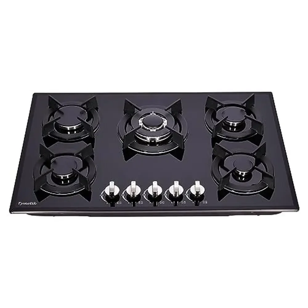 30'' Gas Cooktop Built-in 5 Burner Tempered Glass Stovetop Propane/Natural Gas Convertible High Efficiency Heat Distribution