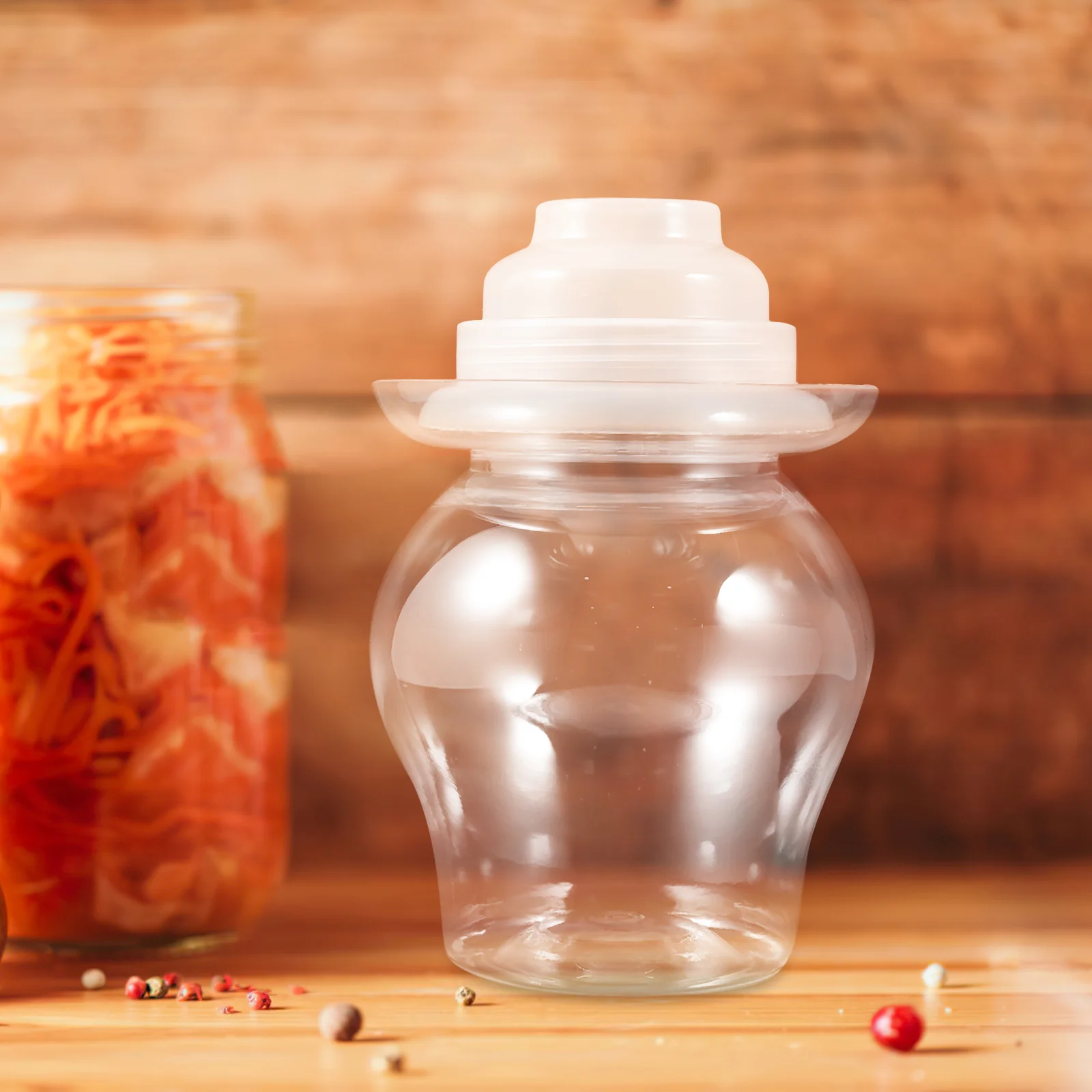 Plastic Kimchi Jar Mouth Mason Jars Food Containers with Lids Airtight Fermenting Pickle