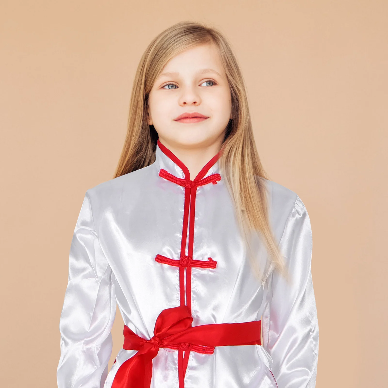 

1Set Kids Kung Fu Uniform Chinese Traditional Clothes Long Sleeve Training Outfit for Competitions Classes Performances