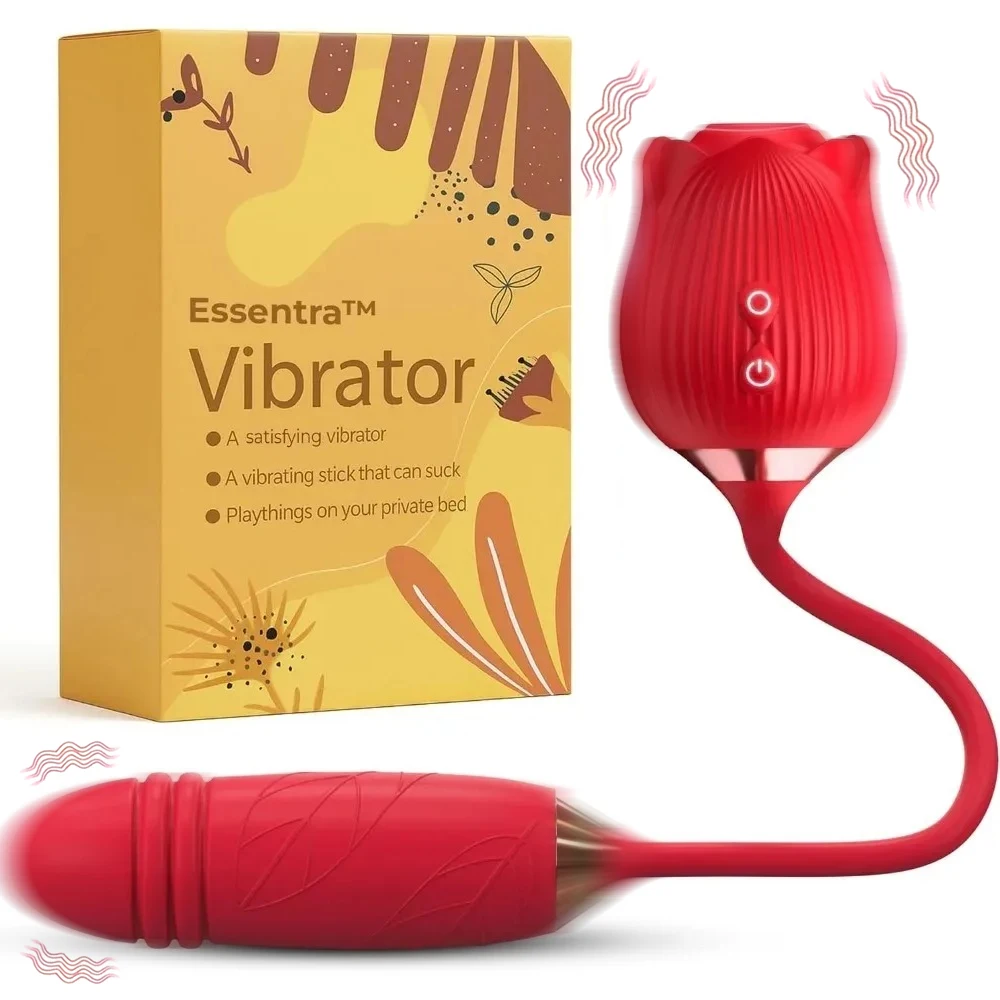 Women Rose Vagina Sucking Vibrator G-spot pussy Nipple Sucker Oral Licking Clitoris Stimulation Powerful Sex Toys for Couple