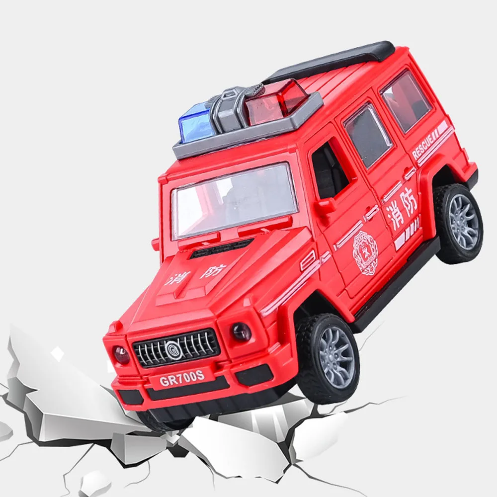 5 Style Simulated Fire Fighting Scene Car Mini Pull Back Toy Vehicle Model Wind Up Police Truck Ambulance for Children Boys Gift