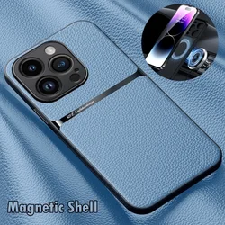 Magnet hülle für iPhone 13 12 11 14 15 16 Pro Max Plus stoß feste Ledersc halen hülle deckt Funda für Apple iPhone XR XS Max X.