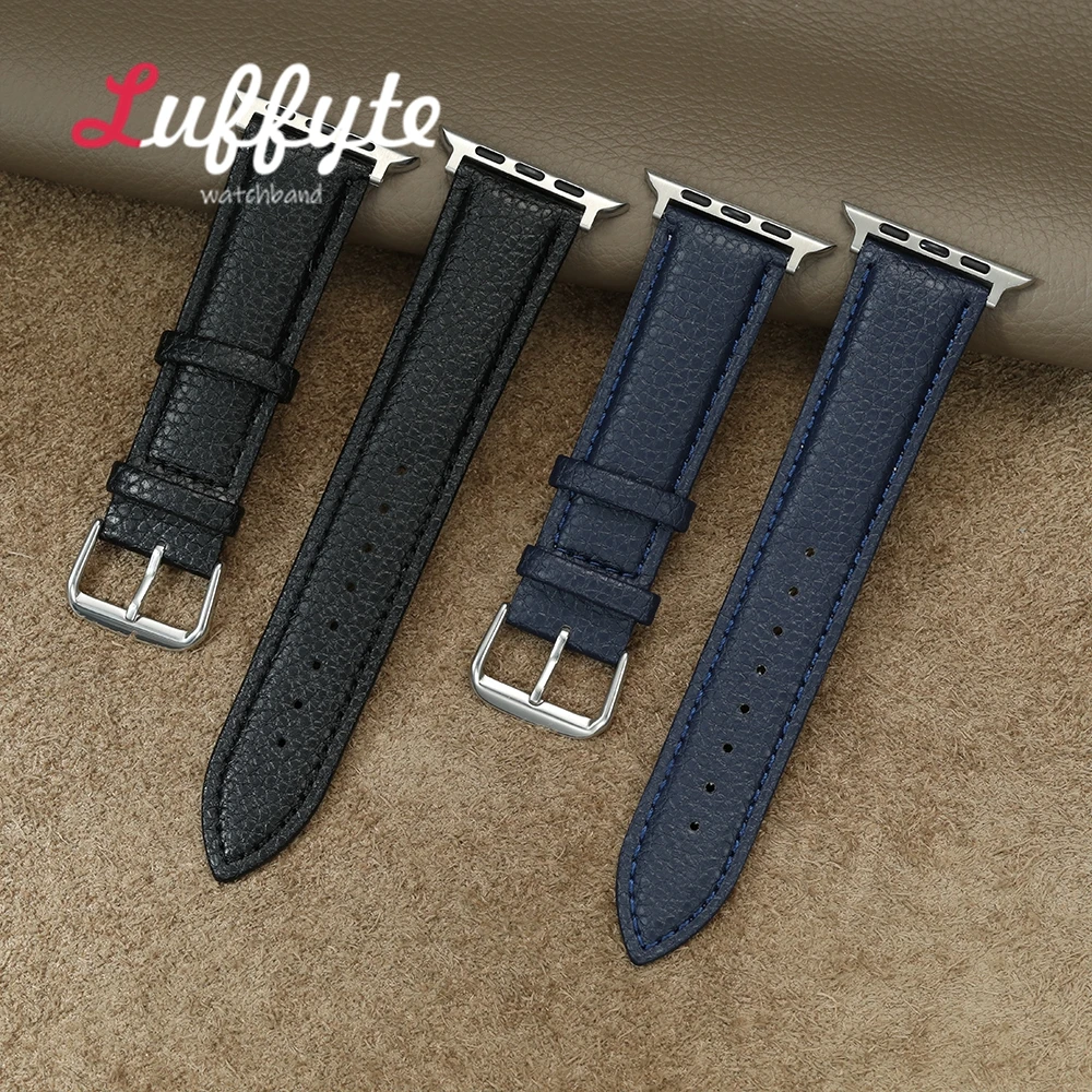 Weiches Kunstleder-Armband für Apple Watch 1–10 Ultra SE 2, Armband für iWatch 38 40 41 42 44 45 46 49 mm Handgelenkgürtel
