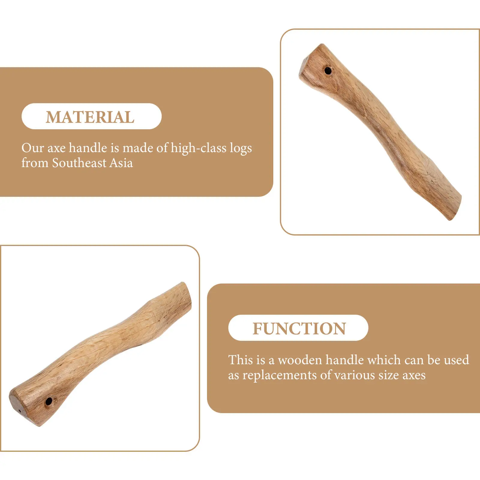 Sturdy Oak Wood Axe Handle Replacement for Outdoor Camping Bushcraft Wood Chopping Tools Reliable Wooden Handle for Axe - view 6