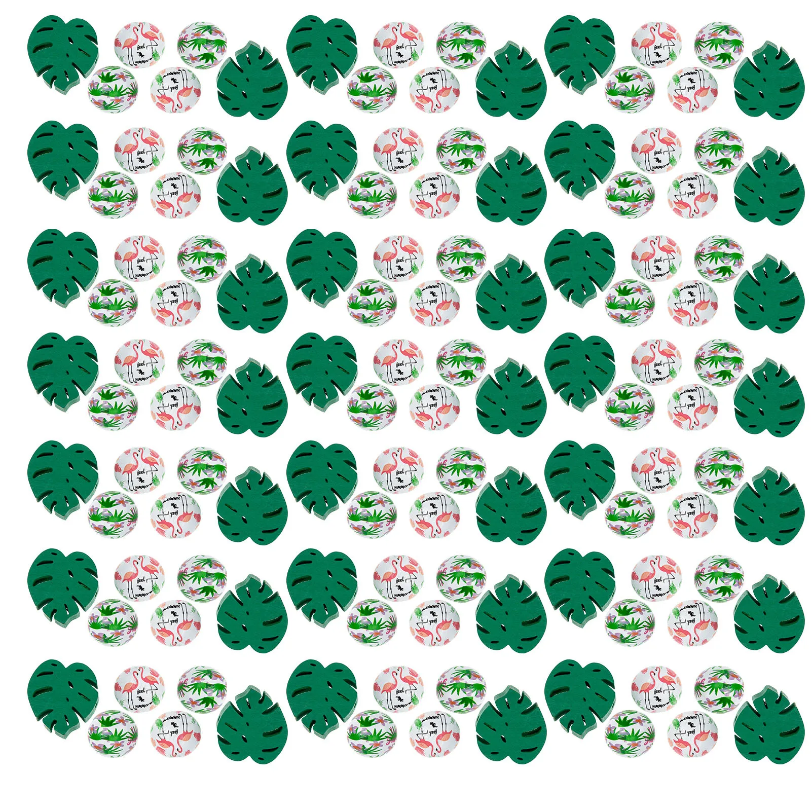 

60Pcs DIY Jewelry Wooden Beads Craft Charms Decorative Accessory for Bracelet Necklace Door Window Festival Decor