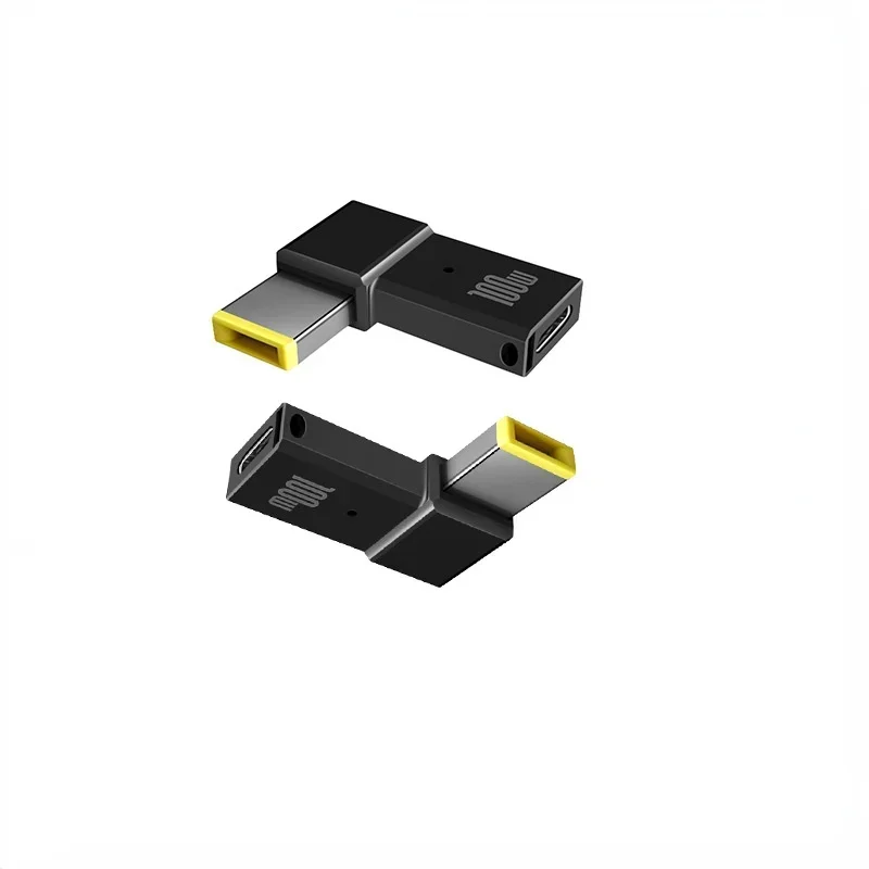 Conector do adaptador de alimentação portátil, tipo C, fêmea para conversor DC macho, PD, 100W, carregamento rápido, Lenovo Thinkplus, laptop, PC