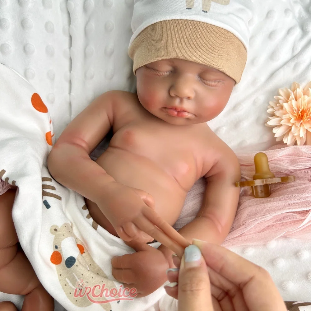 Muñeca de arte de boca abierta hecha a mano de la niña/niño Loulou renacido completo de silicona de 20" para personas mayores apoyo emocional o colección