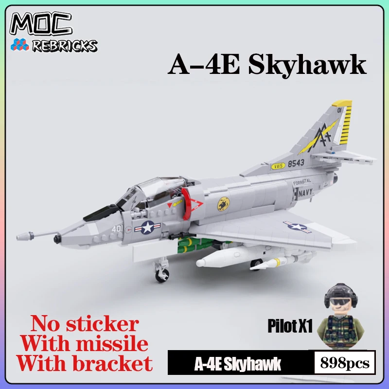 

Military MOC US A-4E Skyhawk Armed with Soldiers Building Block Model Bricks Set DIY Collection Toys for Kid Christmas Gifts