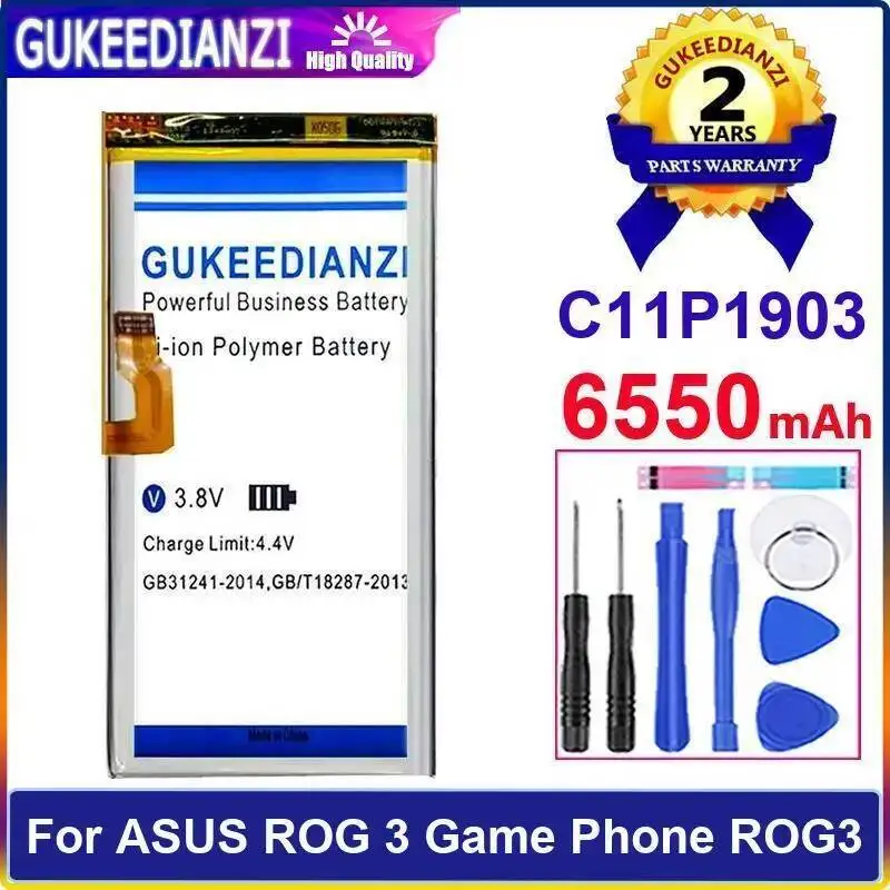 

High Performance 6550Mah C11P1903 Good Low-Temperature Mobile Phone Battery For Asus Rog 3 Game ROG3