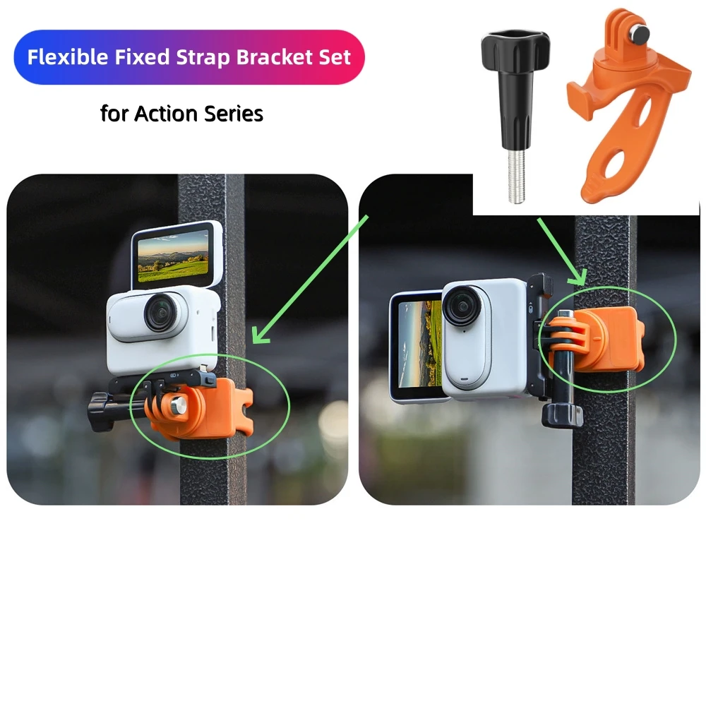 Para série de ação/série insta360/série de bolso câmera esportiva flexível alça fixa suporte acessórios