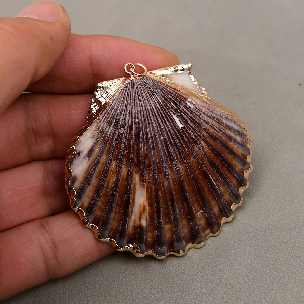 APDGG 5Pcs Sector Shell Pendant Charms For DIY Necklace Bracelet Anklet Furniture Accessories Sewing Craft Jewelry