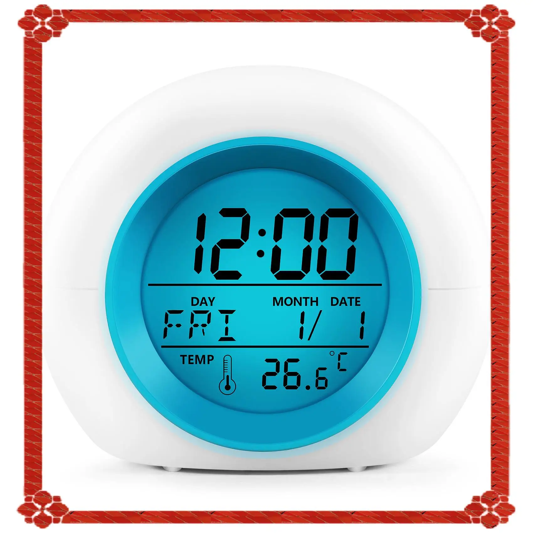 24-Hour Delivery Kids Alarm Clock - Wake Up Light Digital Clock With 7 Colors Changing, Press Control And Snooze Function For Be