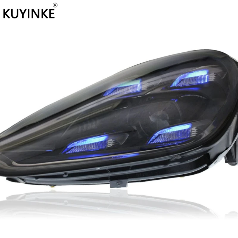 Headlight Assembly Modification Matrix Led Lens Daytime Lights Running Turn Signal Light For Porsche Cayenne 2015-2018