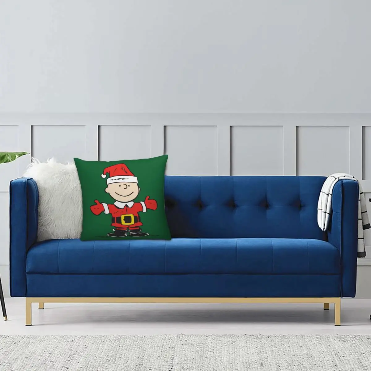 سنوبي الفول السوداني عيد الميلاد تشارلي براون المخدة الطباعة غطاء وسادة بوليستر زينة رمي كيس وسادة غطاء المنزل