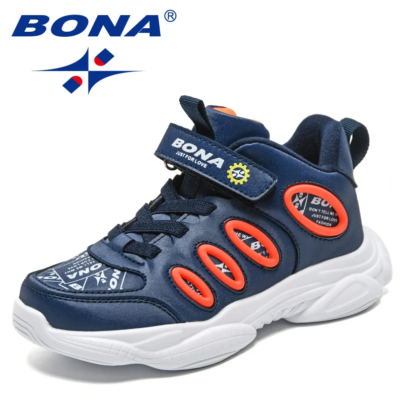 

BONA 2022 New Designers Trend High Quality Children Casual Shoes Breathable Sneakers Lightweight Kids Sports Jogging Footwear