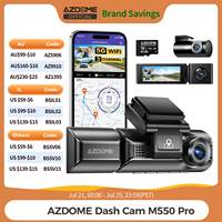 Upgrade AZDOME M550 Pro Dash Cam 4K 5.8Ghz Wi-Fi Support Interior and Rear Cam Car DVR 6 IR Night Vision Parking Monitor dashcam
