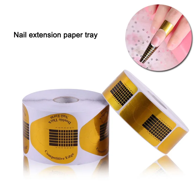 50/100/500 Pcs Nail Tools Manicure Paper Holder Rectangular Horseshoe Auxiliary Bracket Phototherapy Lengthened Fingernail