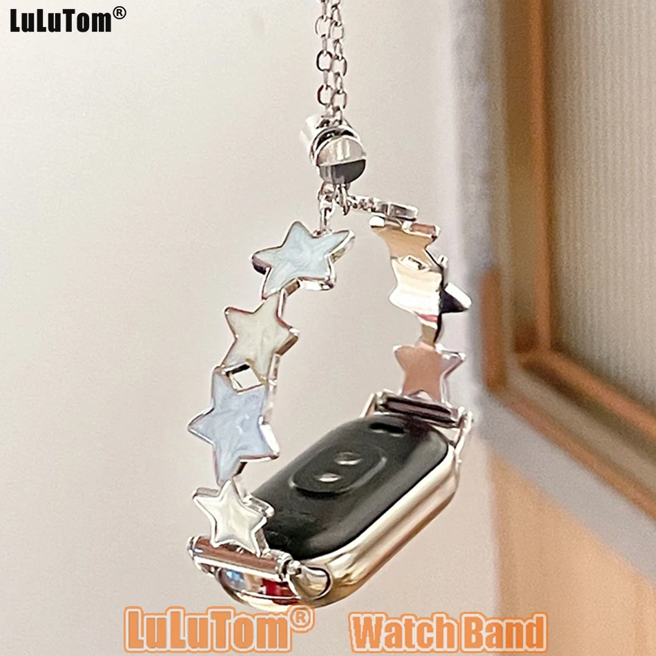 

Strap For Xiaomi Mi Band 10 9 8 Pro Fashion INS Star Bangle Watchband For Miband 8Pro 9 Pro Cowry Shell Metal Bracelet Wristband