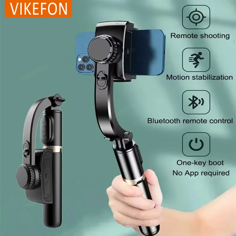 Q08 Mobile Phone Holder Video Stabilizer Bluetooth Selfie Stick Tripod Gimbal Stabilizer for IPhone 15 Samsung Xiaomi Live Stand