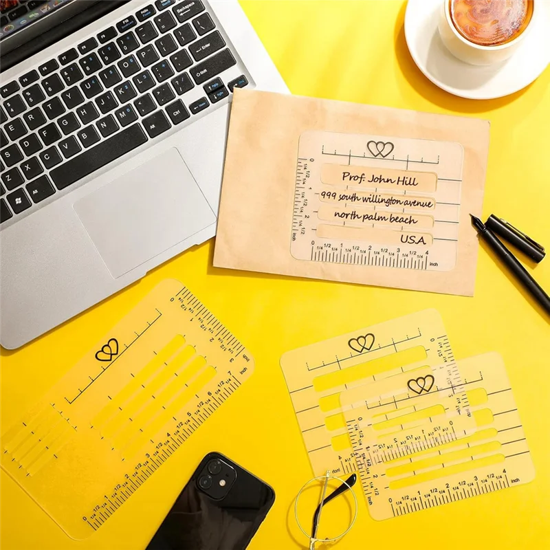 ABZV-Straight Line Stencil Envelope Addressing Guide Stencil Spacing Line Ruler Guide