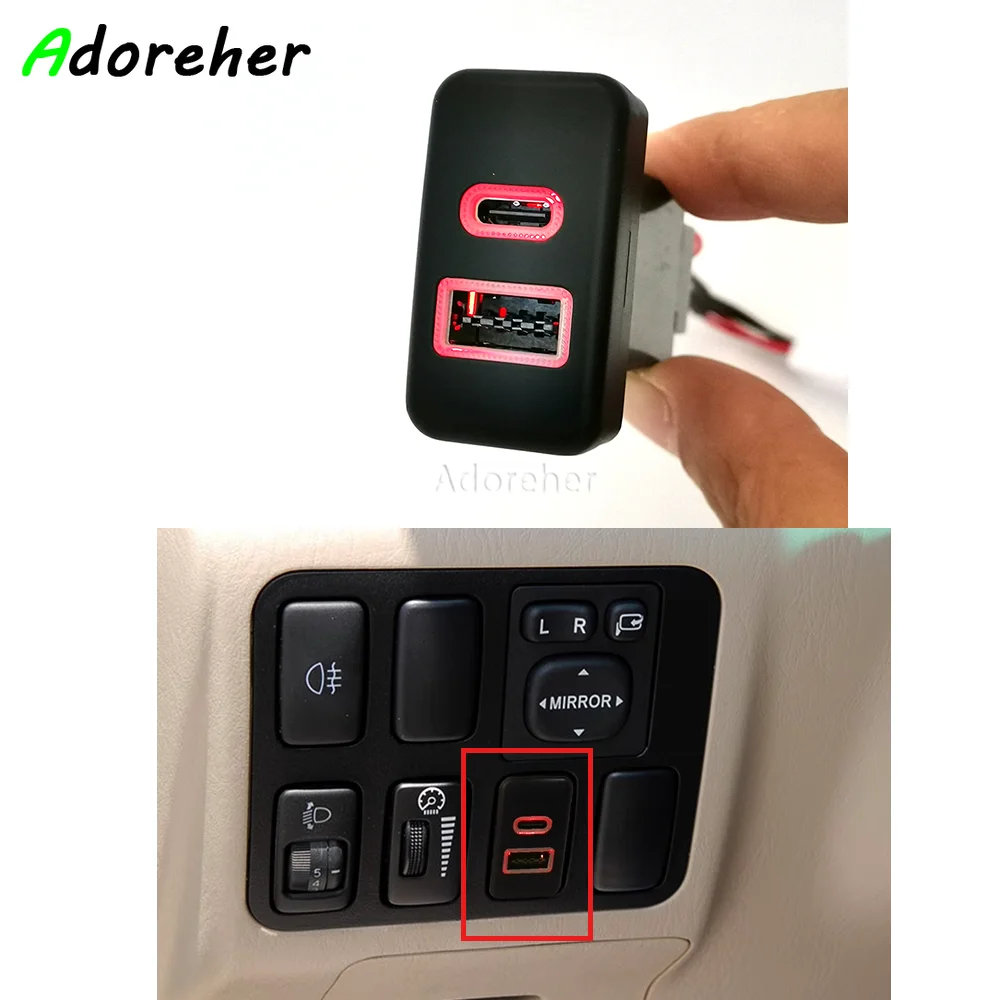 

12 В/24 В QC3.0 USB автомобильное зарядное устройство, разъем для быстрой зарядки, адаптер для зарядки телефона, разъем для Toyota FJ Cruiser Prado LC120, аксессуары