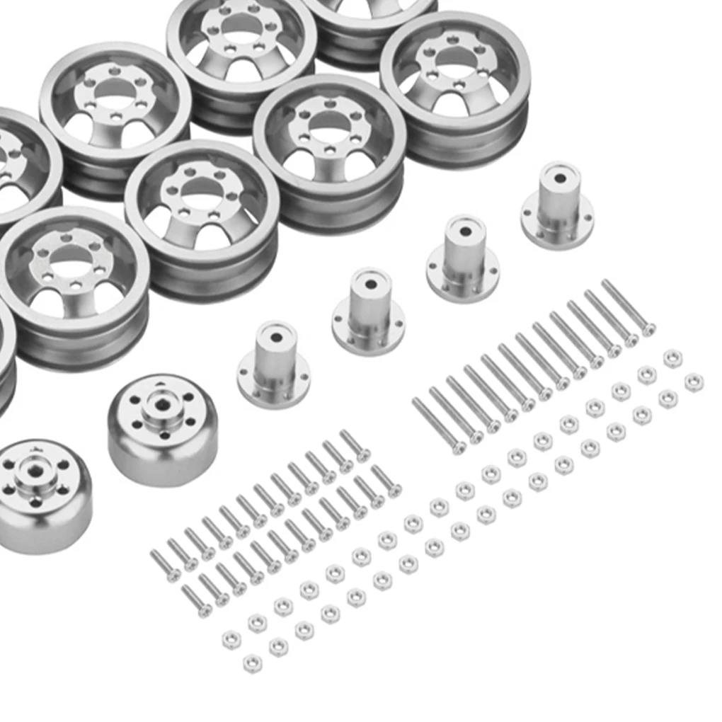 Cerchioni in metallo 1/16 in lega di alluminio 10 pezzi Cerchioni in metallo Rc antiurto per WPL C14 C24 B14 B24 B16 B36 Parte di auto RC