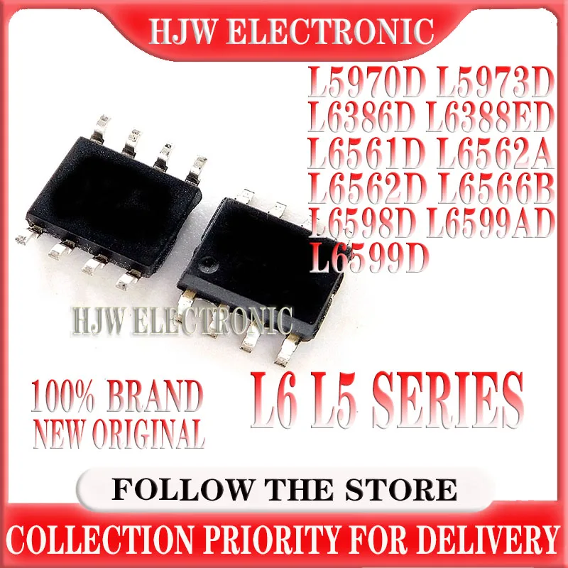 

10pcs L5970d L5973d L6386d Sop-8 L6388ed L6561d L6562a L6562d L6566b L6598d L6599ad L6599d Sop Chipset New