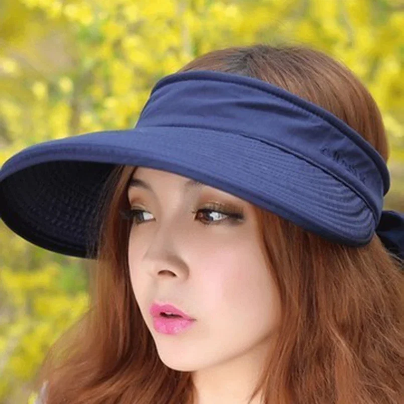 Sunscreen Folding Dome Outdoor Beach Travel Hiking Hats Fashion Sun Hat Women Girls Anti-Uv Female Visors Caps Golfing Cycling