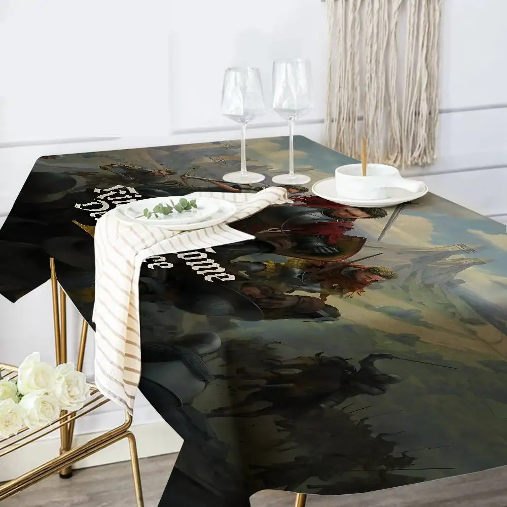 لعبة Kingdom Come D-Deliveryance مفارش المائدة المنزلية لتزيين الطعام وإكسسوارات الطاولة المستطيلة قماش مقاوم للماء مضاد للبقع #3