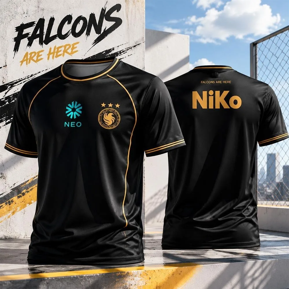 Team Falcons 2026 Training Uniforms CS2 Esports Karrigan Fans Jersey New Design Gaming Custom ID T-shirts Men's 3D Fashion Tees