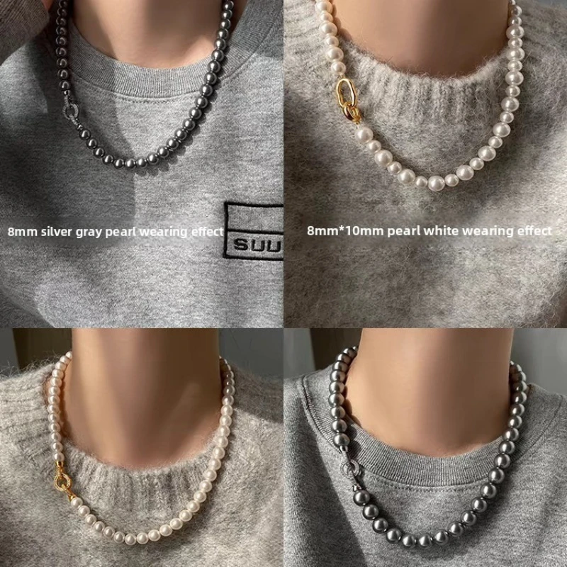Silver & White Pearl Choker & - огляд і ціна Silver Bead Clasps For Pearl Necklace