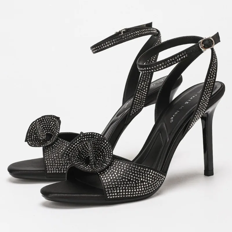 

Shiny Rhinestone Designer High Heels Women Open Toe Ankle Buckle Elegant Banquet Wedding Party Luxury Sexy Women Heeled Sandals