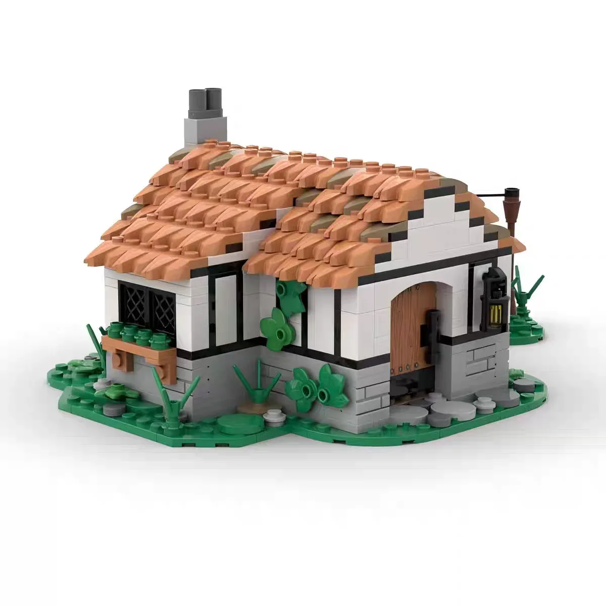 MOC Eeuw Cottage Kasteel Tavern Modulair Model Bouwstenen Middeleeuwse Viking Stijl Bakstenen Tavern Cottage Puzzel Speelgoed Kid Gift