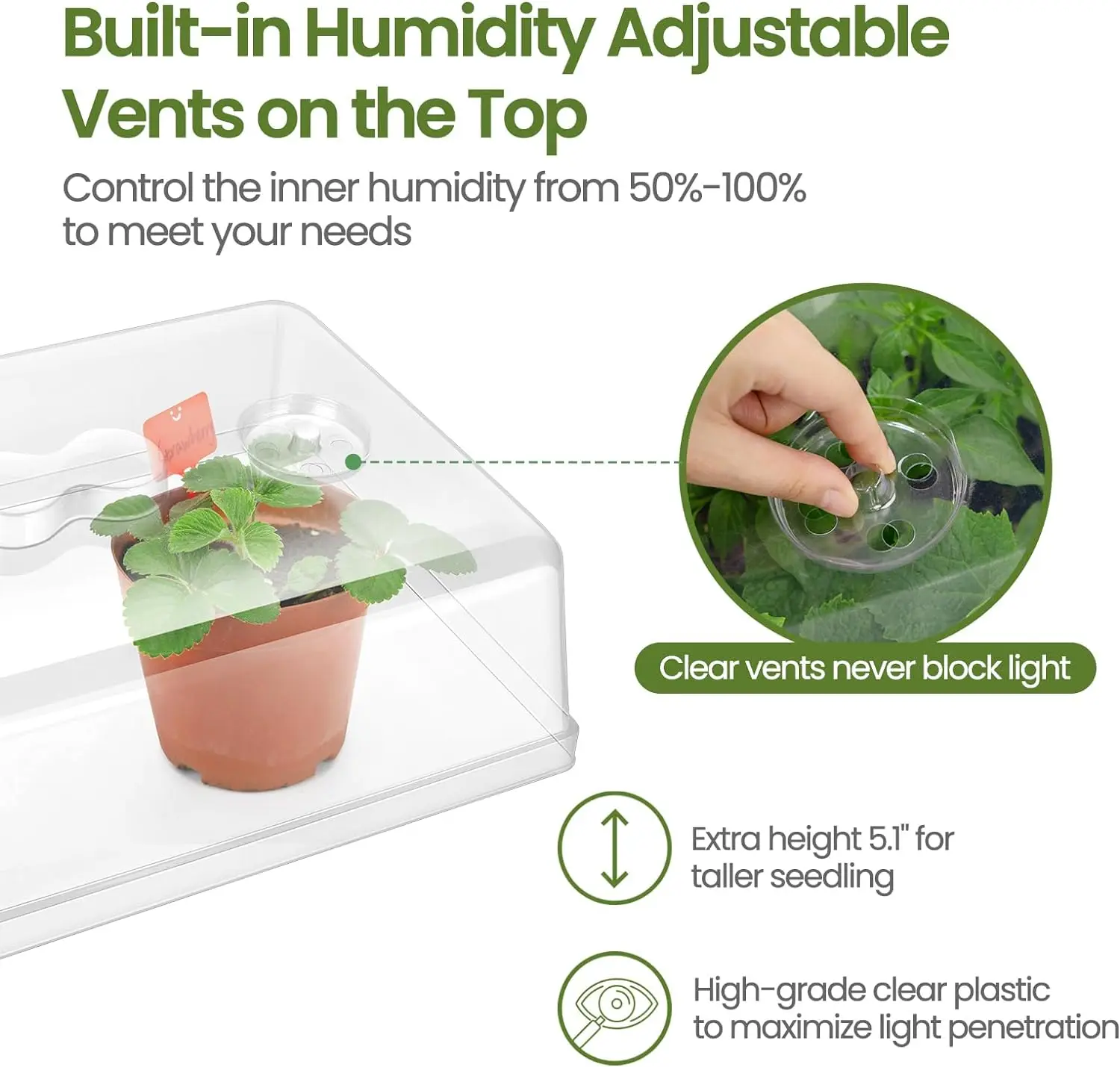 ترقية صينية الحضانة الخفيفة البذور كاتب عدة دائم 60 خلية الشتلات بدء قطع استنساخ انتشار النبات الرطوبة