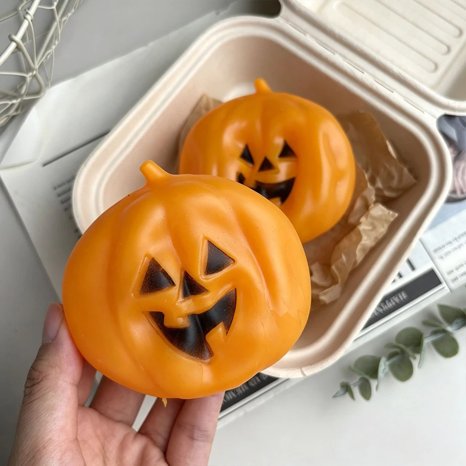 Halloween-Kokosnussöl Niedliches Quetschbares Kürbis-Geist-Spielzeug mit Langsamer Rückfederung Weiches Stressabbau-Quetschspielzeug Halloween-Geschenk Tischdekoration – Detail 3