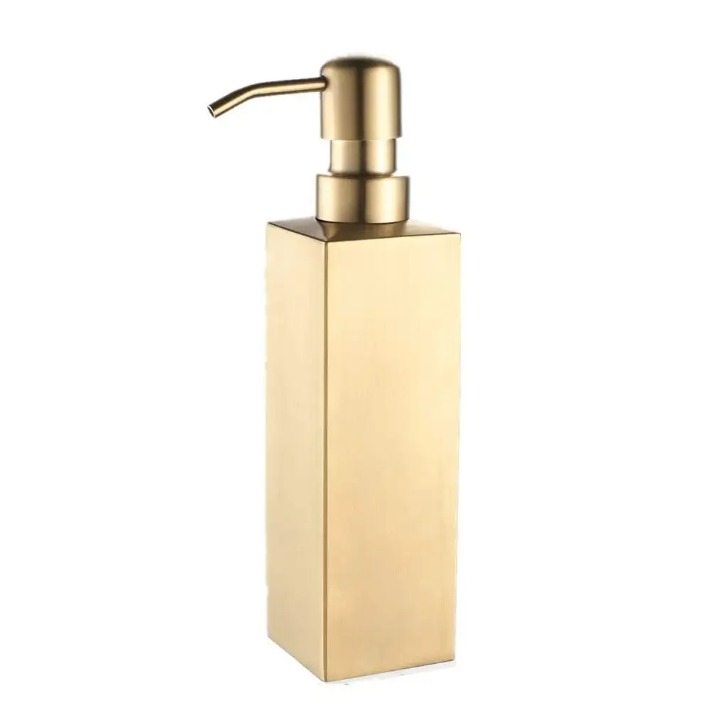 

Soap Dispenser Kitchen Brushed Gold Bathroom Accessories Shampoo Deck Mounted Stainless Steel Liquid Holder