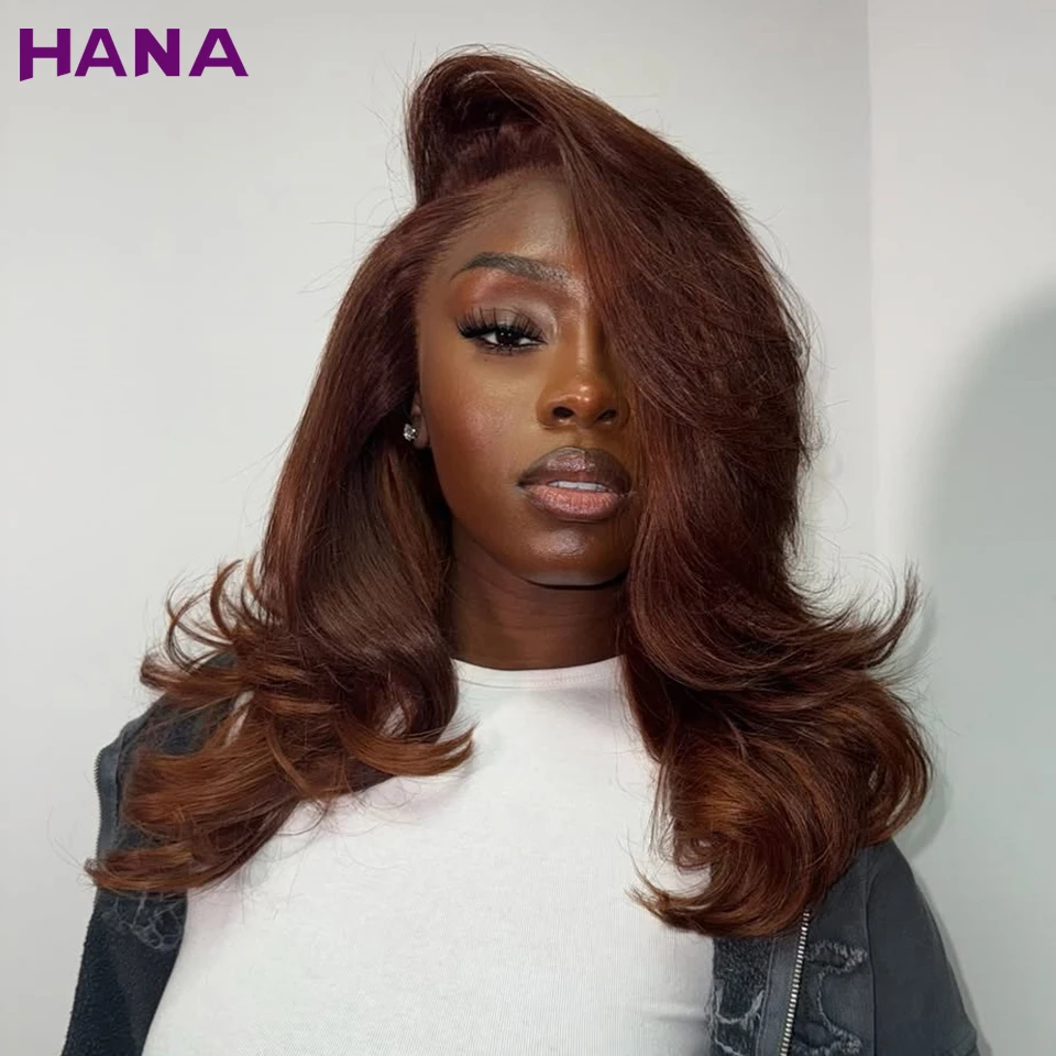 

Brunet Brown Colored 5X5 Closure Wig For Women Brazilian Human Hair Body Wave Soft 13X6 13X4 Transparent Lace Frontal Wigs Wavy