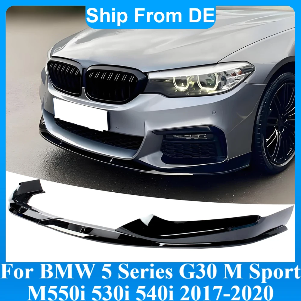 Image of Frontspoilerlippe für BMW 5er G30 G31 M Sport 2017-2020 M550i 530e 530i 540i – Stoßstangenspoiler, Splitter, Diffusor, Schutz, Bodykit Tuning