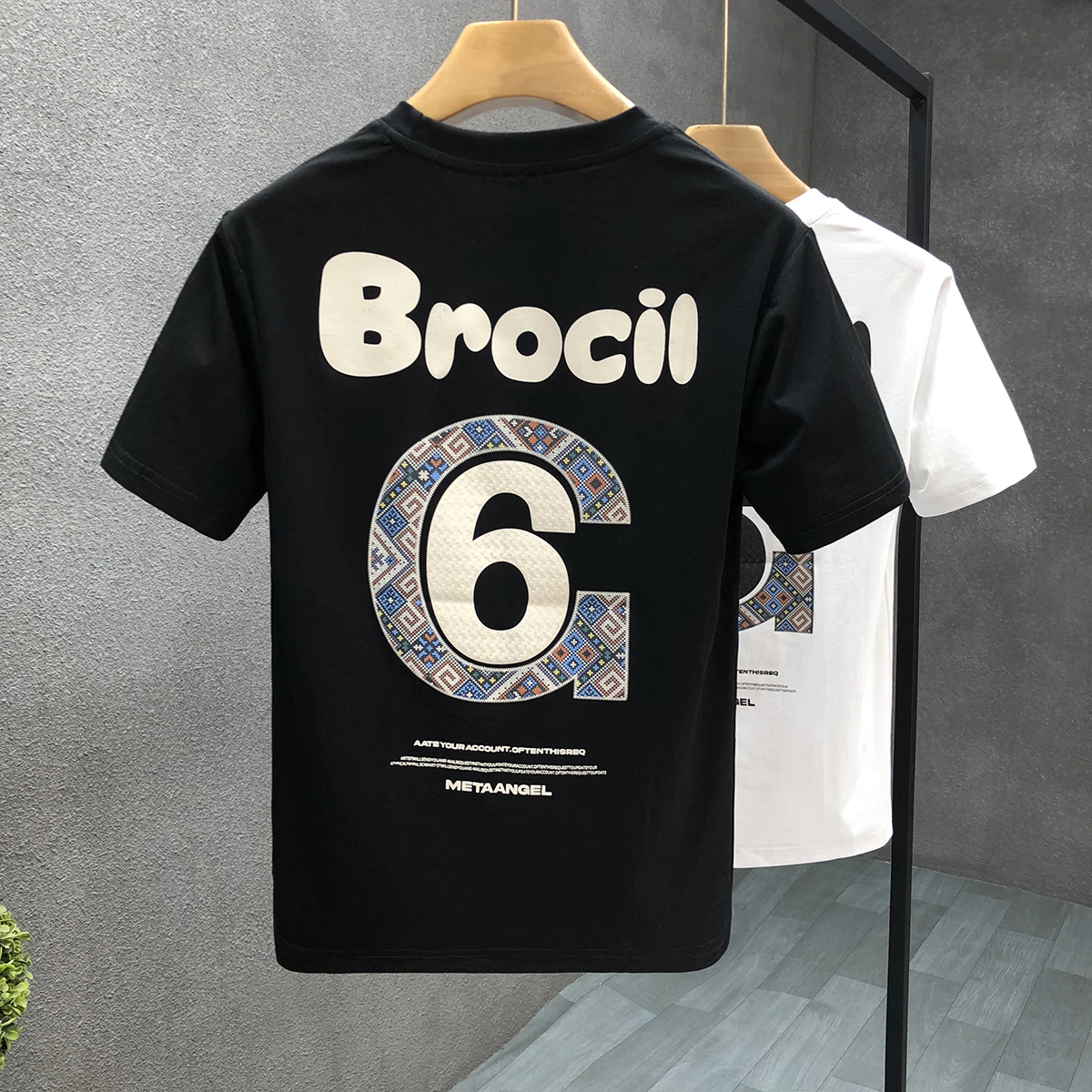 Summer Fashion Heavyweight Retro lettere inglesi da uomo 100% cotone stampato girocollo t-shirt Casual Fitness Street di alta qualità