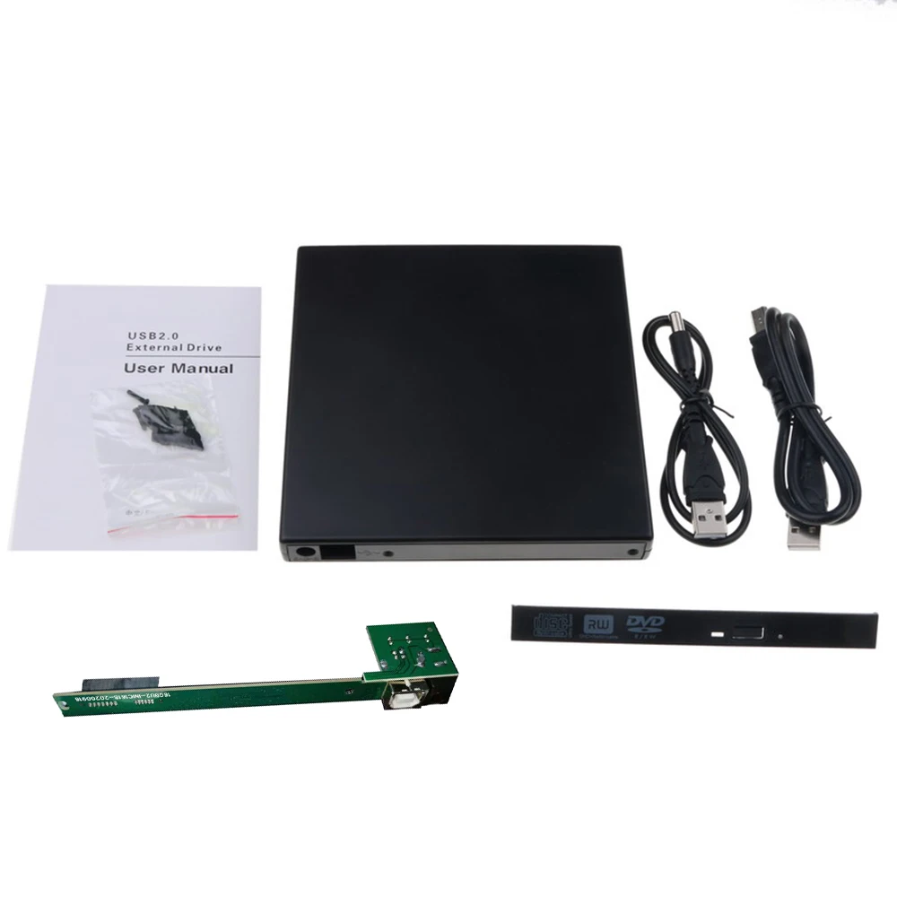 Mini 12.7MM Slim DVD CD DVD-ROM Case Drive Box USB 2.0 SATA External Drive for Laptop Notebook Computer