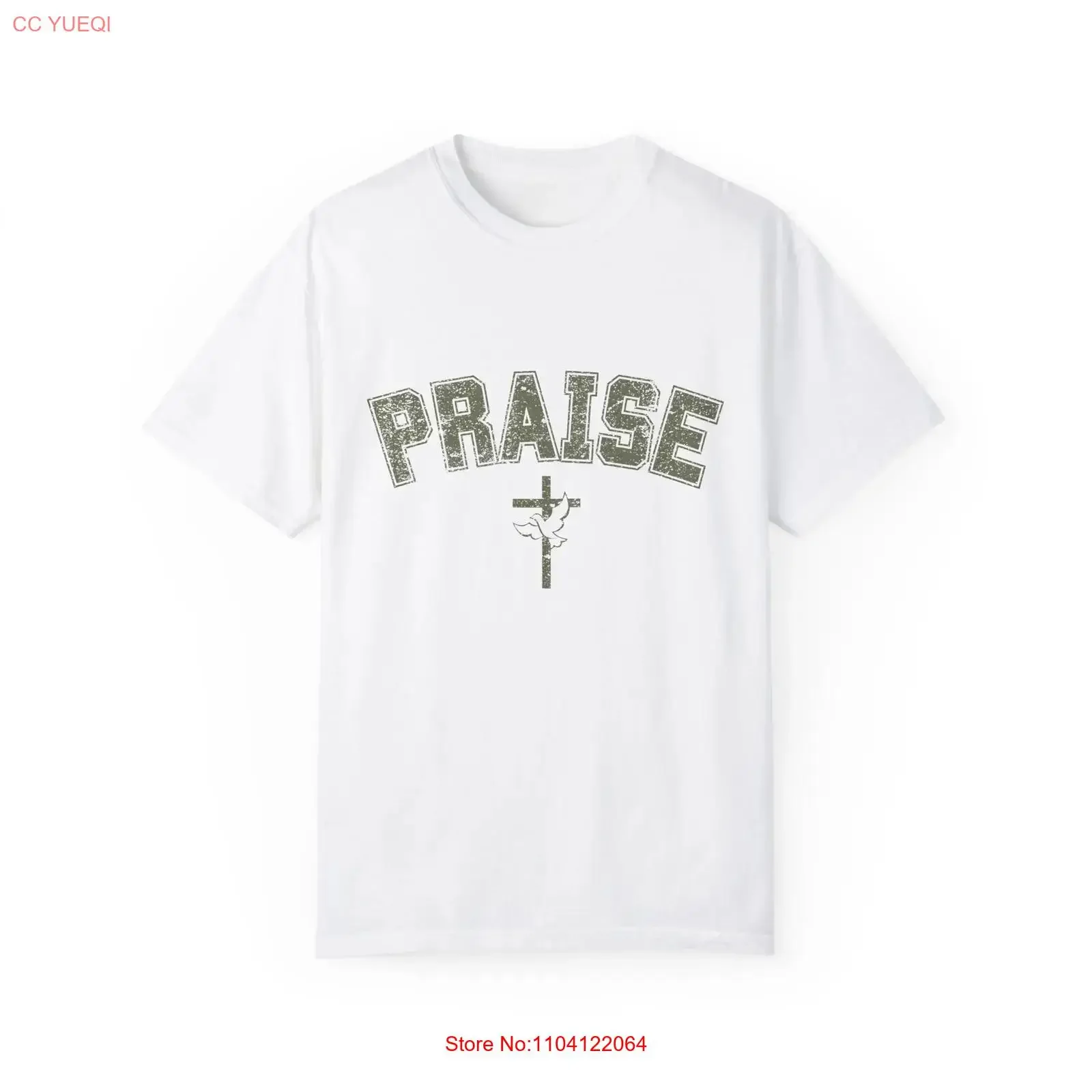 Praise T Shirt Cross Dove Design Christian Streetwear vintage Washed streetwear graphic Casual designer clothes homme fashion