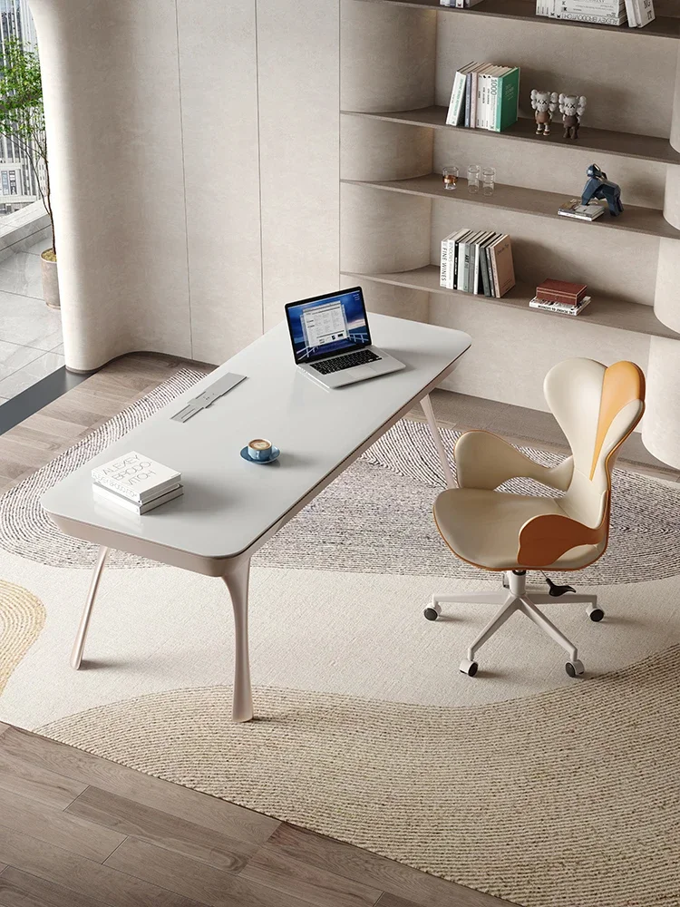 Light Luxury Stone Plate Desk Study Home Small Apartment Workbench French Office Computer Desk