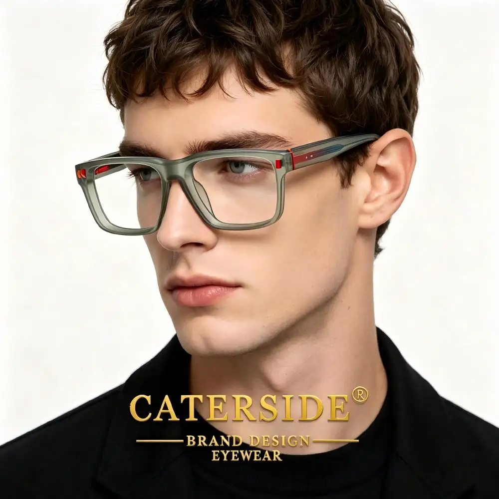 CATERSIDE Klassische Anti-Blaulicht-Brille für Herren, ultraleichter quadratischer Brillenrahmen, dekorative Computer-Schutzbrille für Damen – Detail 6